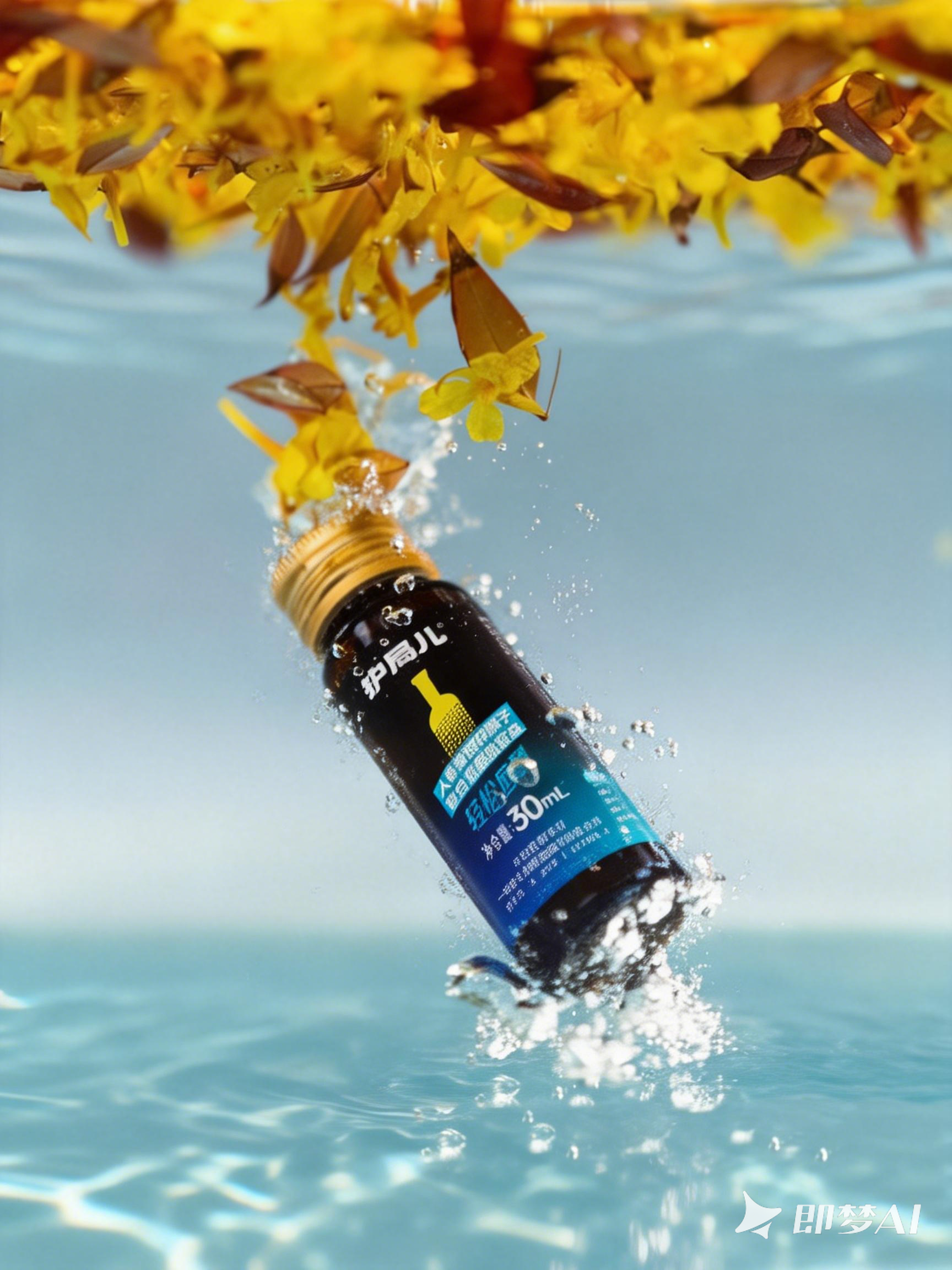 1774510211204437.png jimeng-2026-01-20-3913-将图二的产品瓶身无缝替换到图一的场景中,保留图一的水花四溅效果、黄色花朵和水面光....png